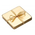 Jolly Santa Set of Four Gold Laquer Coasters
